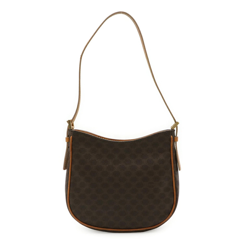Celine Macadam accessory Pouch Clutch shoulder bag leather dark brown